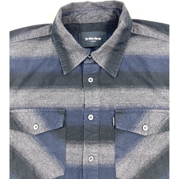 For Those Who Sin Flannel Shirt Mens Large Hunter S Thompson Gonzo Dont Run - Picture 4 of 14